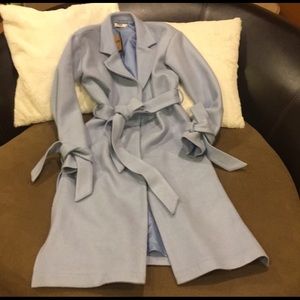 Powder blue trench coat